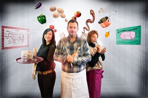 L'équipe de la crêperie